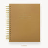 Day Designer 2026-27 daily planner: Caramel Latte Pebble Texture hard cover, gold wire binding