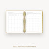 Day Designer 2026-27 daily planner: Caramel Latte Pebble Texture cover with goals worksheet