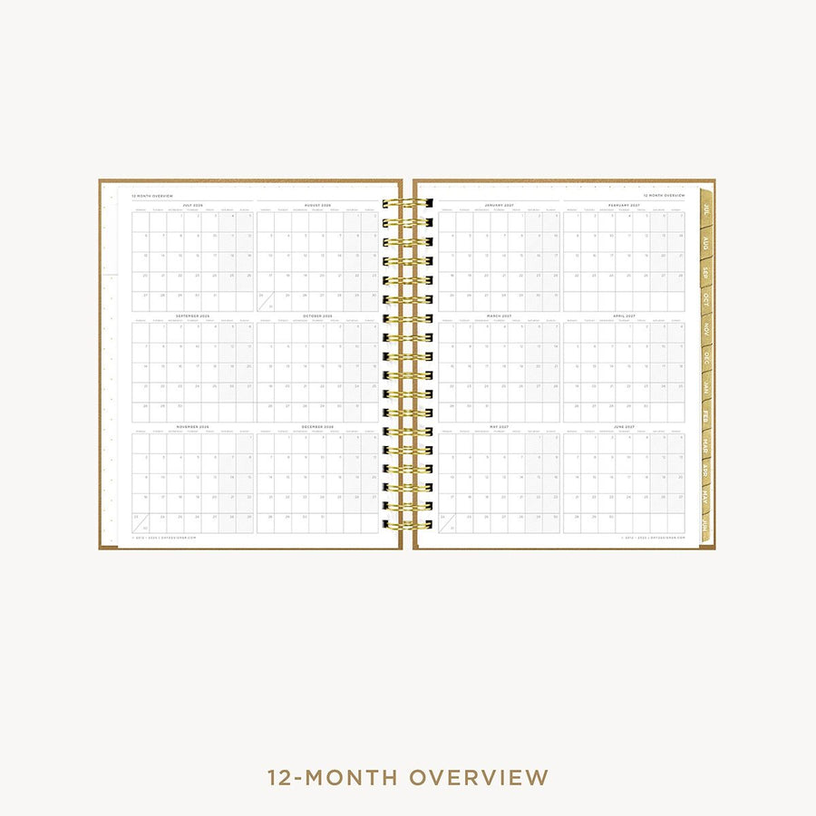 Day Designer 2026-27 weekly planner: Caramel Latte Pebble Texture cover with 12 month calendar