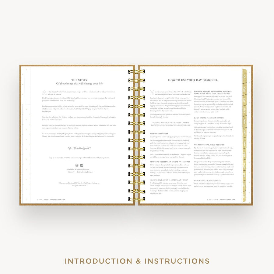 Day Designer 2026-27 mini weekly planner: Caramel Latte cover with introduction
