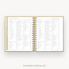 Day Designer 2026-27 mini weekly planner: Caramel Latte cover with packing checklist