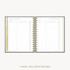 Day Designer 2026-27 mini weekly planner: Classic Black Pebble Texture cover with thank you notes pages