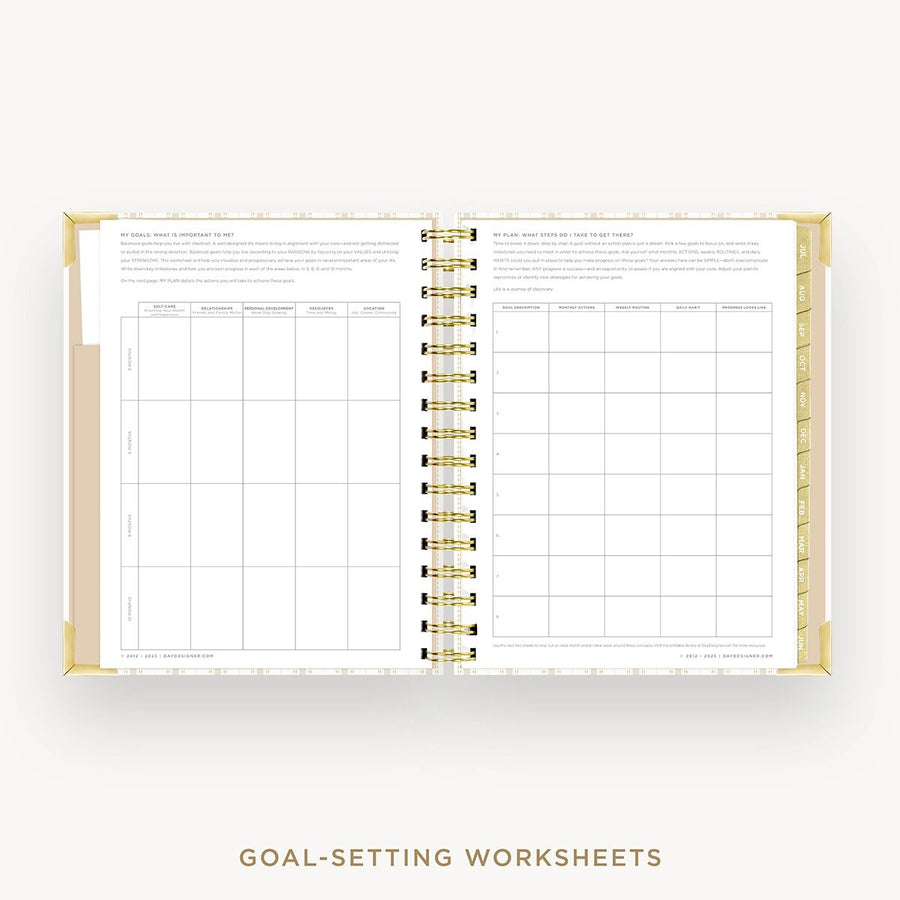 Day Designer 2026-27 mini weekly planner: Ticking Stripe cover with goals worksheet