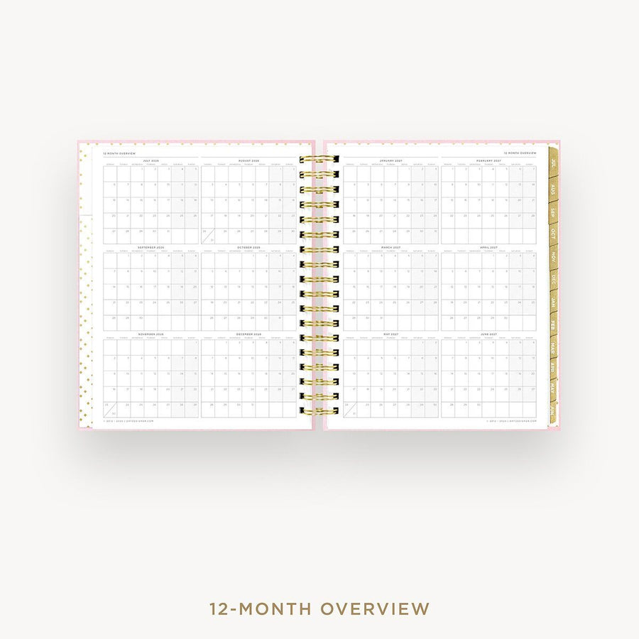 Day Designer 2026-27 daily planner: Peony Bookcloth cover with 12 month calendar