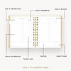 Day Designer 2026-27 daily planner: Ticking Stripe opened with captions of contents