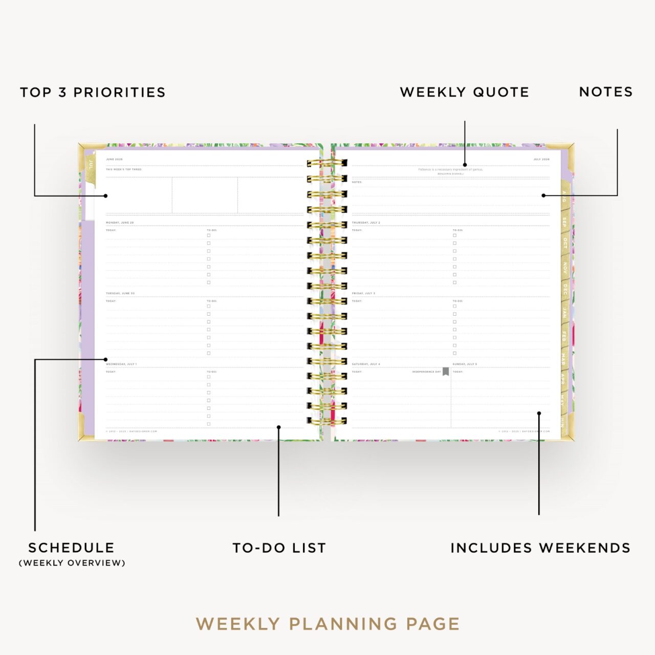 2026-27 Weekly Planner: Belle Vie