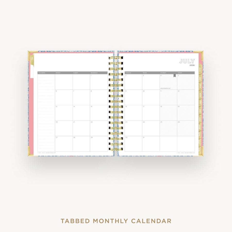 Day Designer 2026-27 daily planner: Olivia Damask cover with monthly calendar