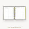 Day Designer 2026-27 daily planner: Classic Black Pebble Texture cover with goals worksheet