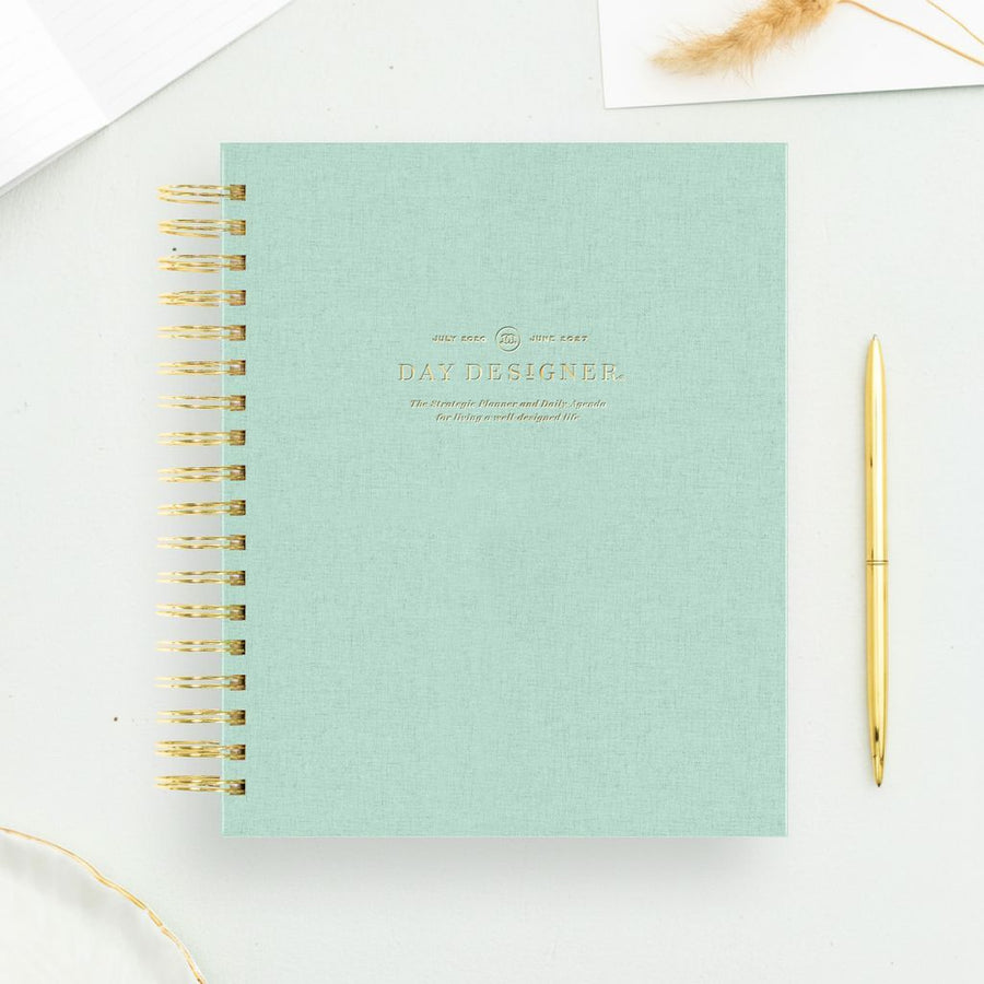 Day Designer 2026-27 daily planner: Sage Bookcloth beautiful cover agenda book