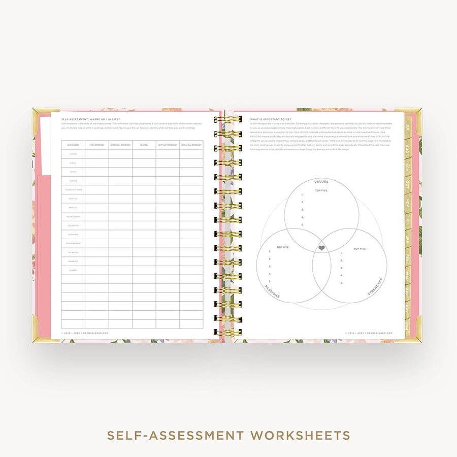 Day Designer 2026-27 mini weekly planner: Heirloom cover with self assessment worksheet