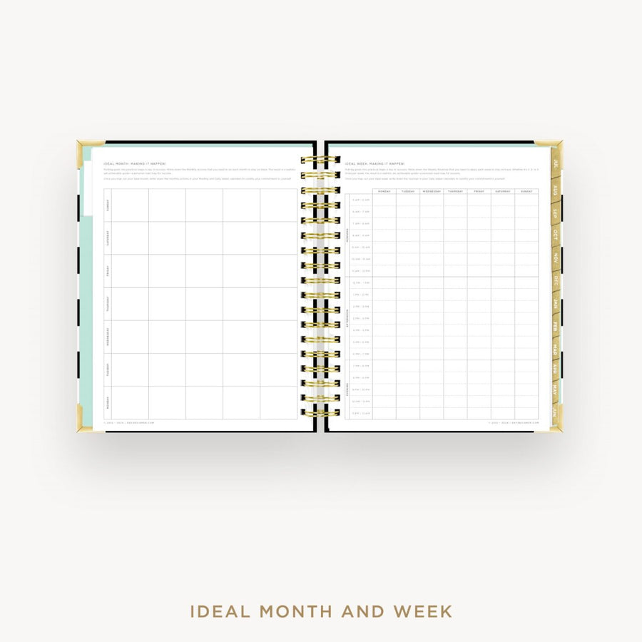 Day Designer 2026-27 daily planner: Black Stripe cover with ideal week worksheet