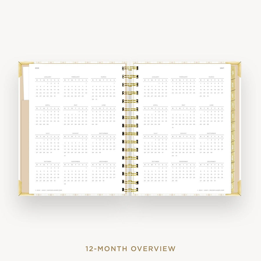 Day Designer 2026-27 mini weekly planner: Ticking Stripe cover with 12 month calendar