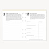 Goal-setting pages with text and checkboxes on a white background
