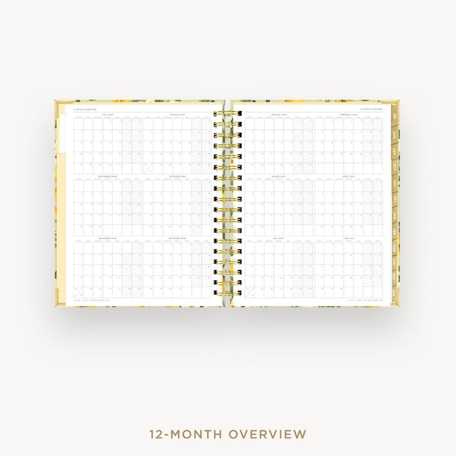 Day Designer 2026-27 daily planner: Lemon Floral Sage cover with 12 month calendar