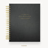 Day Designer 2026-27 daily planner: Classic Black Pebble Texture hard cover, gold wire binding