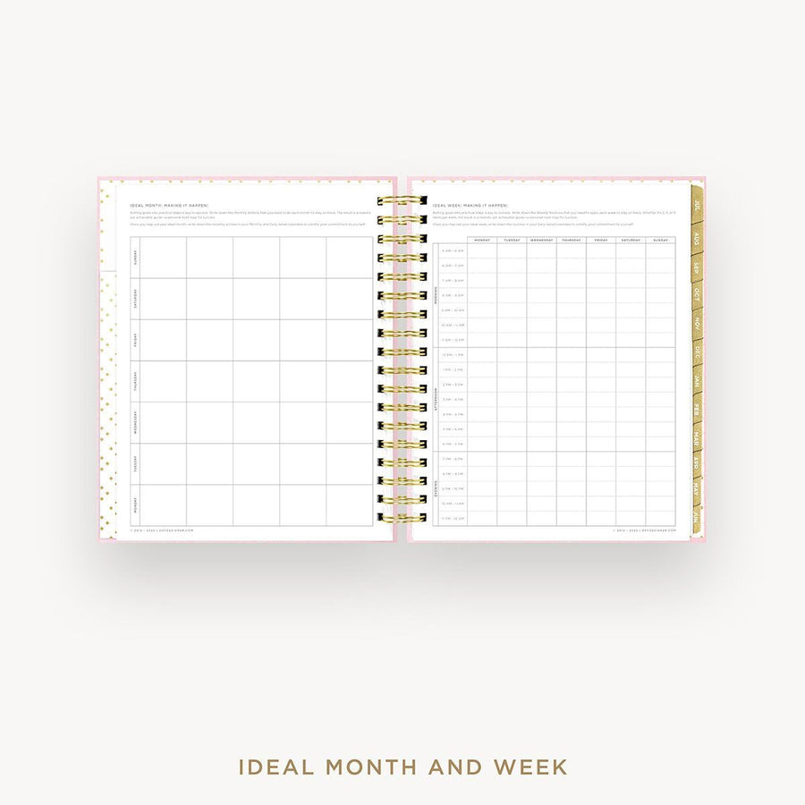 Day Designer 2026-27 daily planner: Peony Bookcloth cover with ideal week worksheet