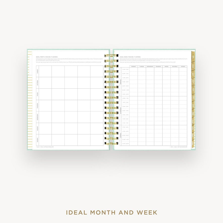 Day Designer 2026-27 daily planner: Sage Bookcloth cover with ideal week worksheet