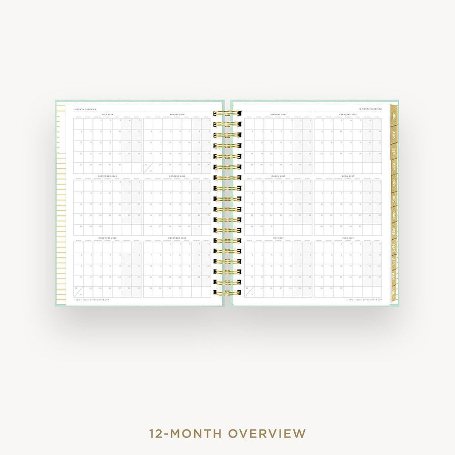 Day Designer 2026-27 daily planner: Sage Bookcloth cover with 12 month calendar