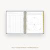 Day Designer 2026-27 daily planner: Navy Bookcloth cover with self assessment worksheet