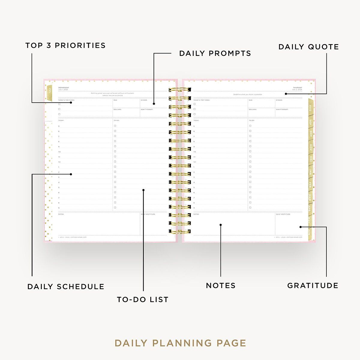 2026-27 Daily Planner: Peony Bookcloth