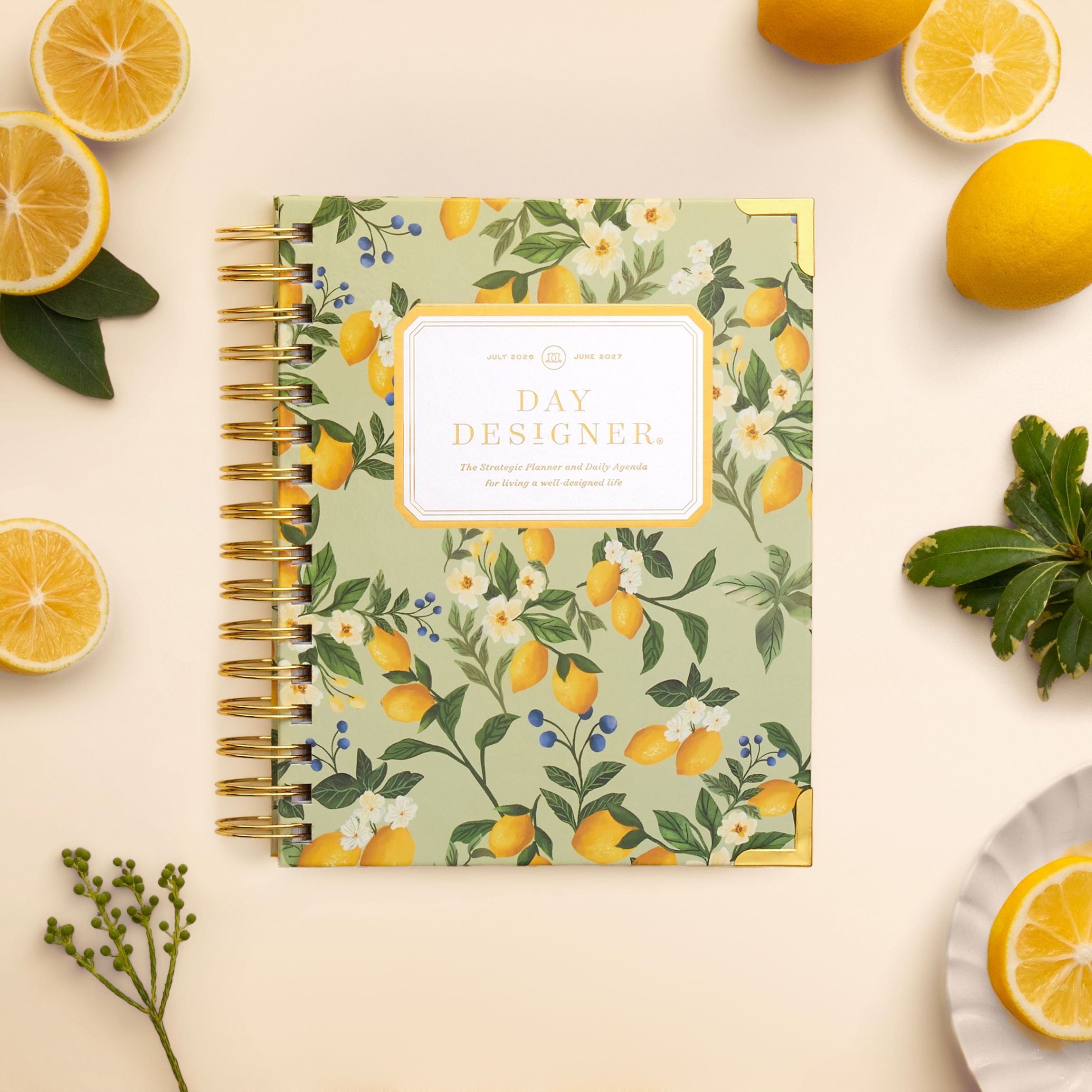 2026-27 Mini Daily Planner: Lemon Floral Sage