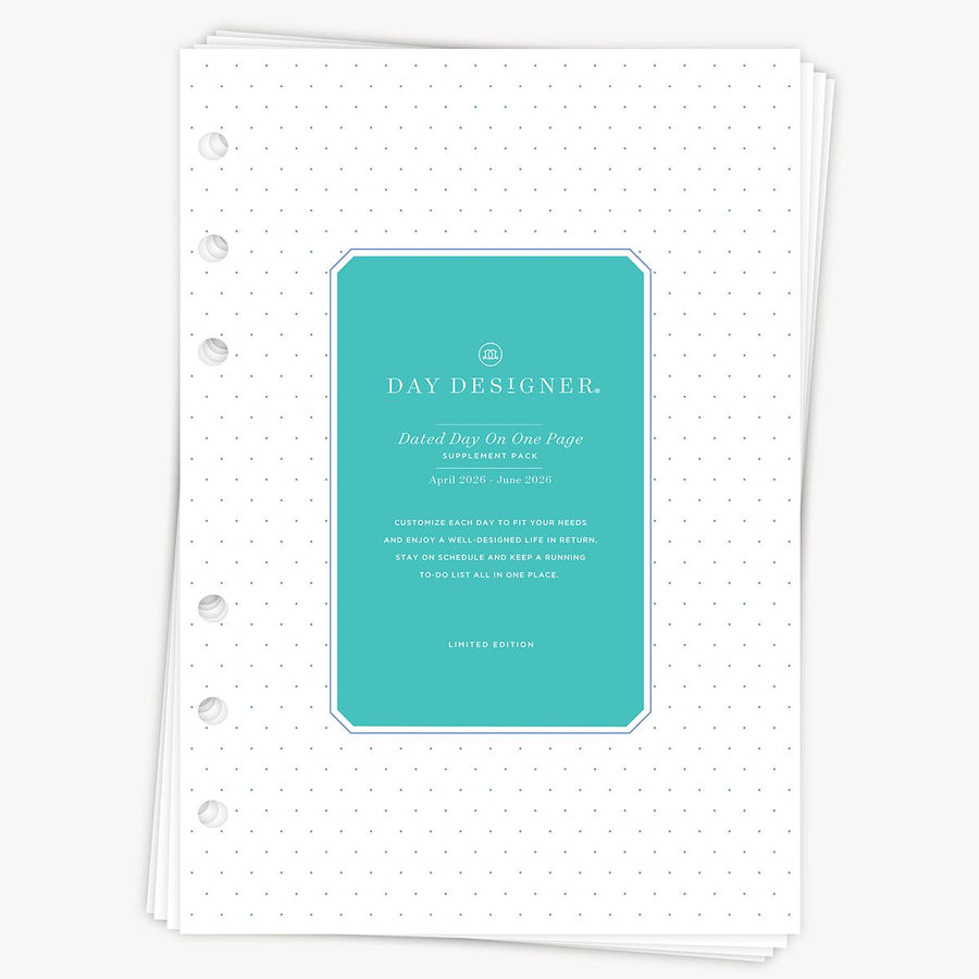 Planner cover with teal label on a white background