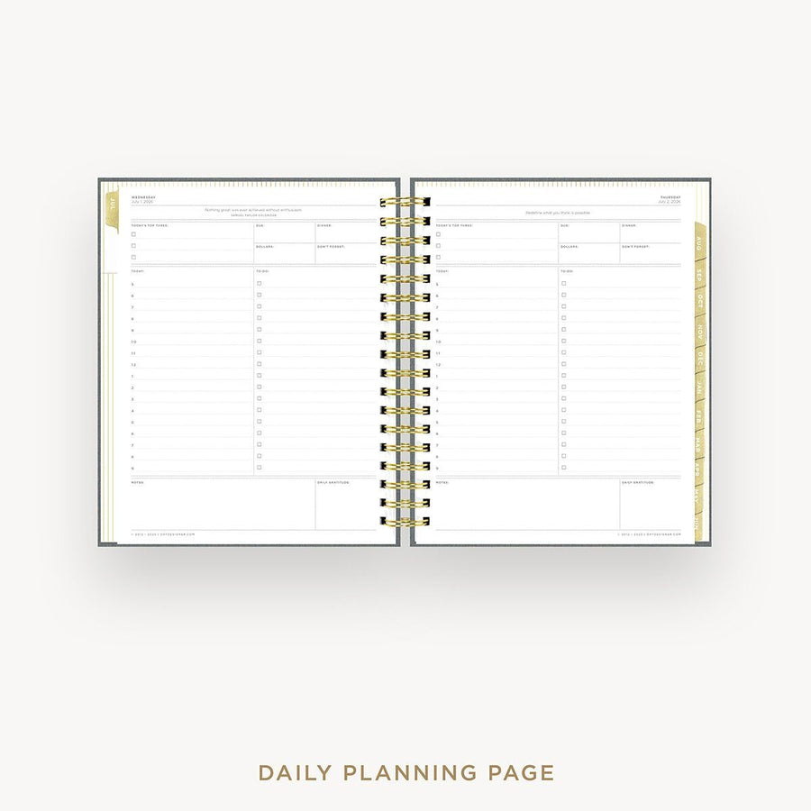 Day Designer 2026-27 daily planner: Charcoal Bookcloth cover with daily planning page