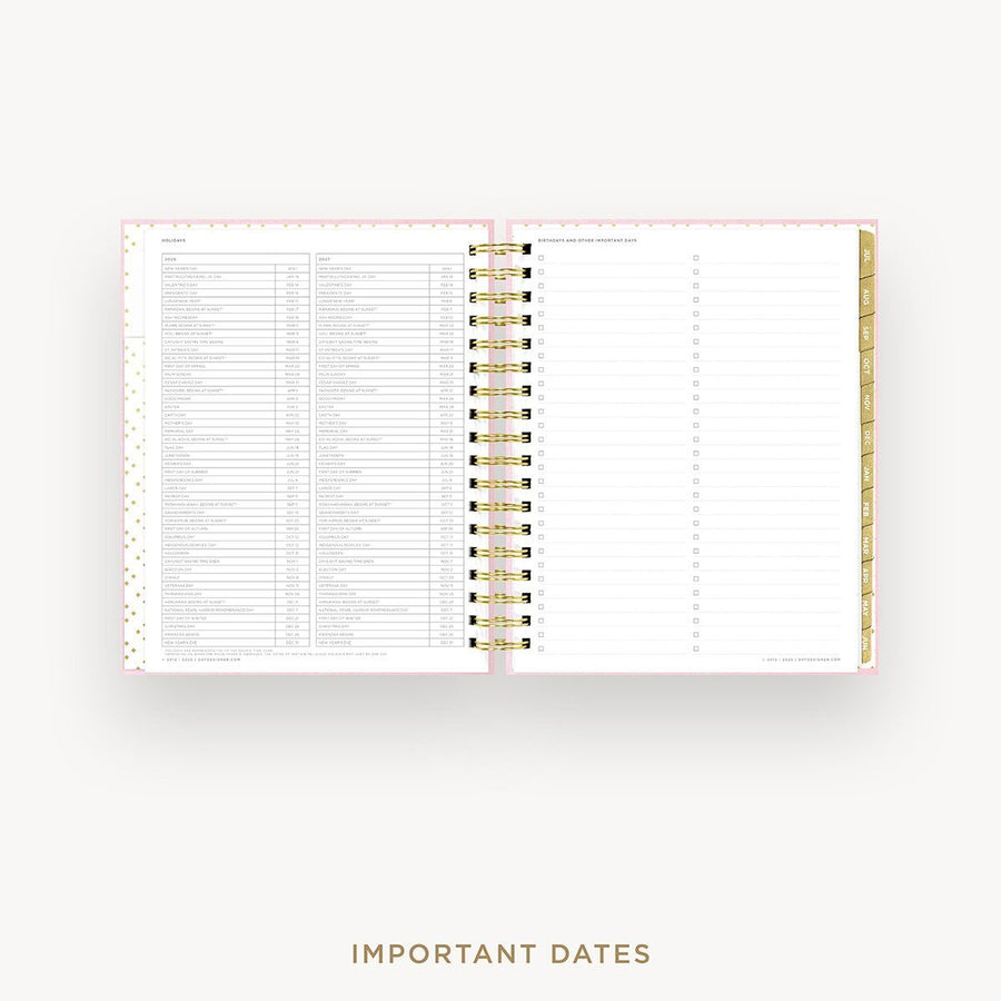 Day Designer 2026-27 daily planner: Peony Bookcloth cover with holidays