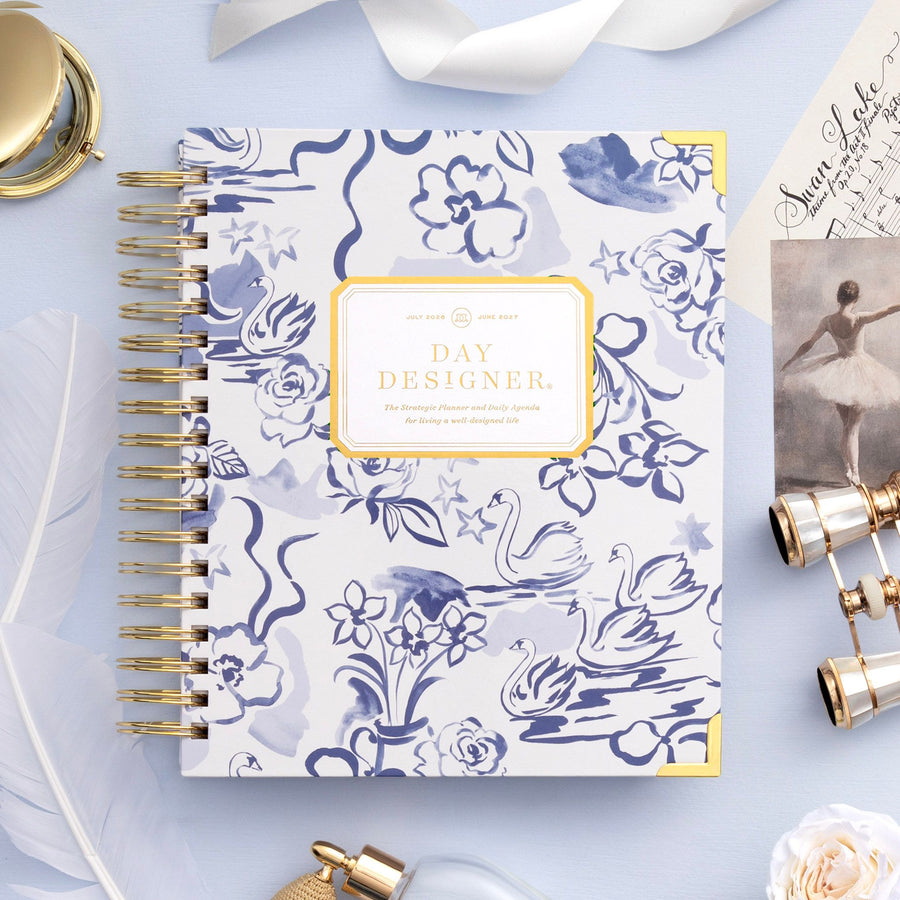Day Designer 2026-27 daily planner: Swan Lake beautiful cover agenda book