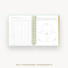 Day Designer 2026-27 daily planner: Sage Bookcloth cover with self assessment worksheet