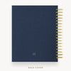 Day Designer 2026-27 daily planner: Navy Bookcloth back cover with gold detail