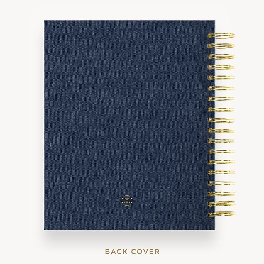 Day Designer 2026-27 daily planner: Navy Bookcloth back cover with gold detail