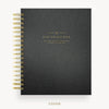 Day Designer 2026-27 weekly planner: Classic Black Pebble Texture hard cover, gold wire binding