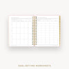 Day Designer 2026-27 daily planner: Peony Bookcloth cover with goals worksheet