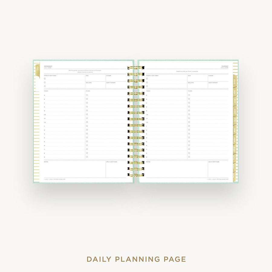 Day Designer 2026-27 daily planner: Sage Bookcloth cover with daily planning page