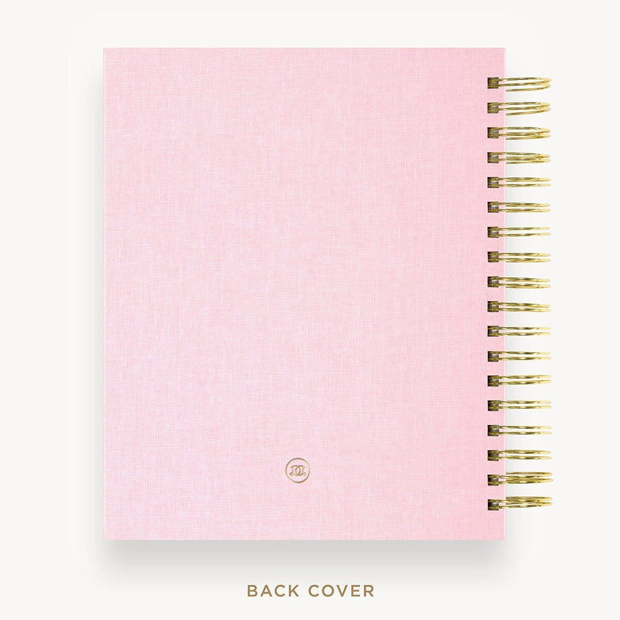 Day Designer 2026-27 daily planner: Peony Bookcloth back cover with gold detail