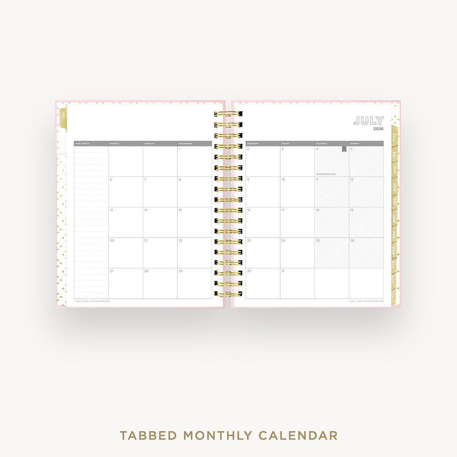 Day Designer 2026-27 daily planner: Peony Bookcloth cover with monthly calendar