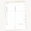 Planner insert sheet with time tracking and to-do list sections on a white background