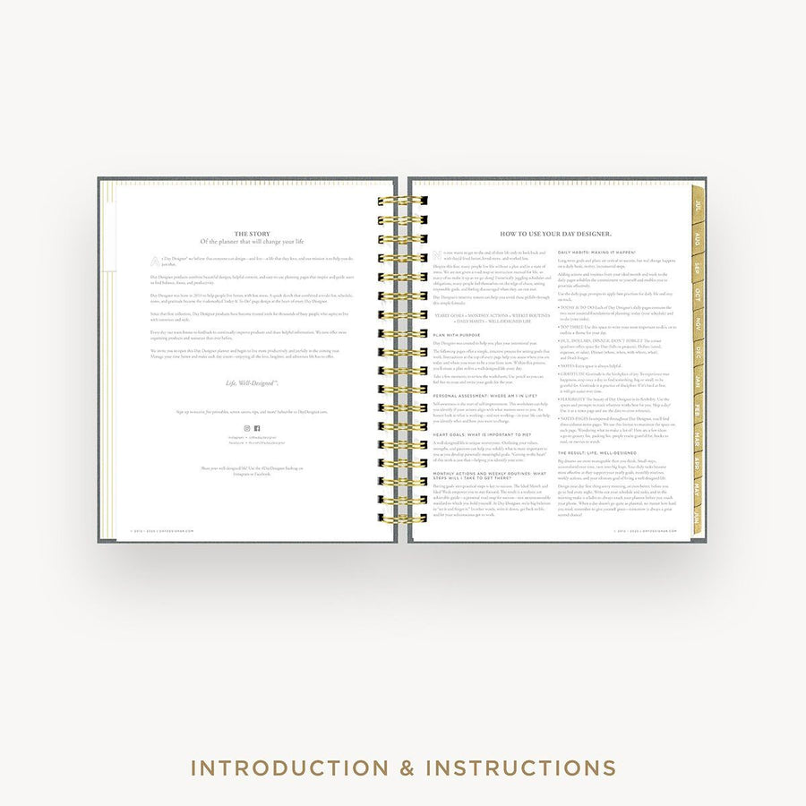 Day Designer 2026-27 daily planner: Charcoal Bookcloth cover with introduction and how to guide