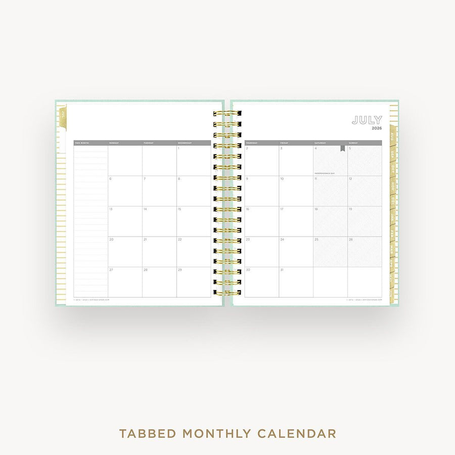 Day Designer 2026-27 daily planner: Sage Bookcloth cover with monthly calendar