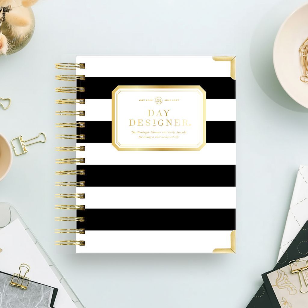 2026-27 Mini Daily Planner: Black Stripe