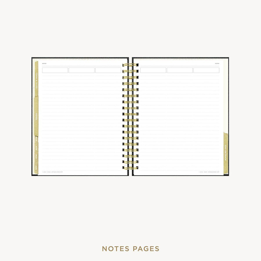 Day Designer 2026-27 weekly planner: Classic Black Pebble Texture cover with note-taking pages