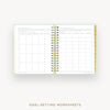 Day Designer 2026-27 daily planner: Sage Bookcloth cover with goals worksheet