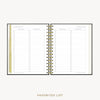 Day Designer 2026-27 mini weekly planner: Classic Black Pebble Texture cover with favorite books and movies pages