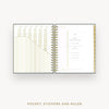 Day Designer 2026-27 daily planner: Charcoal Bookcloth cover with pocket and gold stickers