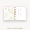 Day Designer 2026-27 daily planner: Peony Bookcloth cover with pocket and gold stickers