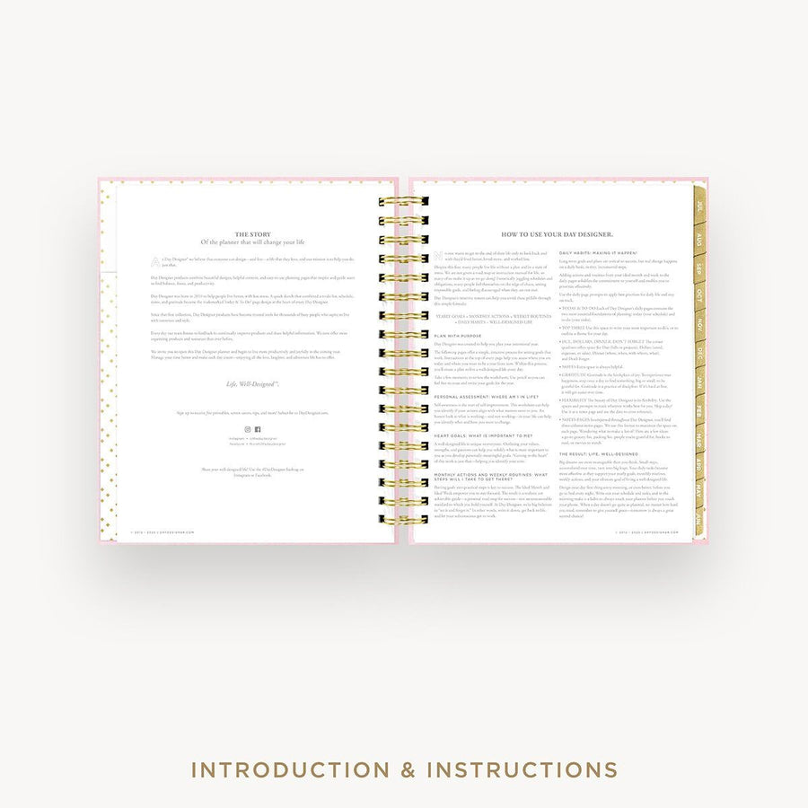 Day Designer 2026-27 daily planner: Peony Bookcloth cover with introduction and how to guide
