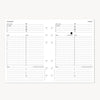 Weekly planner sheet with time slots and checkboxes on a white background